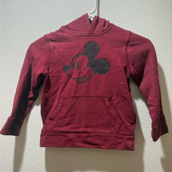 Disney Other - Disney Maroon Kids Hoodie with Black Mickey Print